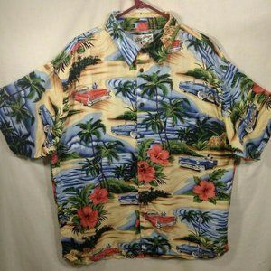 Big Dogs Hawaiian Shirt Mens Large Rayon Classic